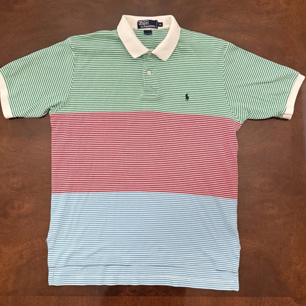 Vintage 90s - Polo Ralph Lauren - Color Block - Polo - Medium - Rare